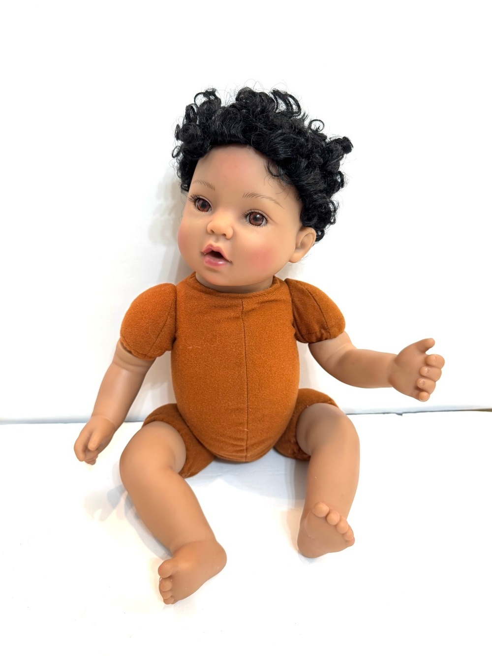 Aori Reborn Baby Doll 18”African American Realistic Soft Limbs Weighted Body